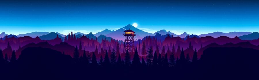 5120×1440: Watchtower at night