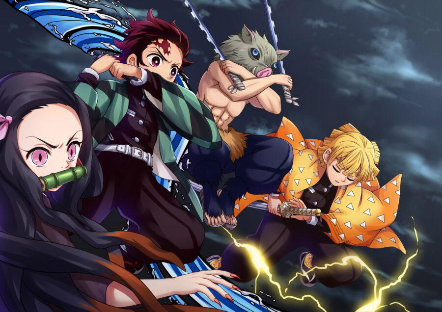 Zenitsu and Friends: Unleashing Anime Awesomeness! Wallpaper